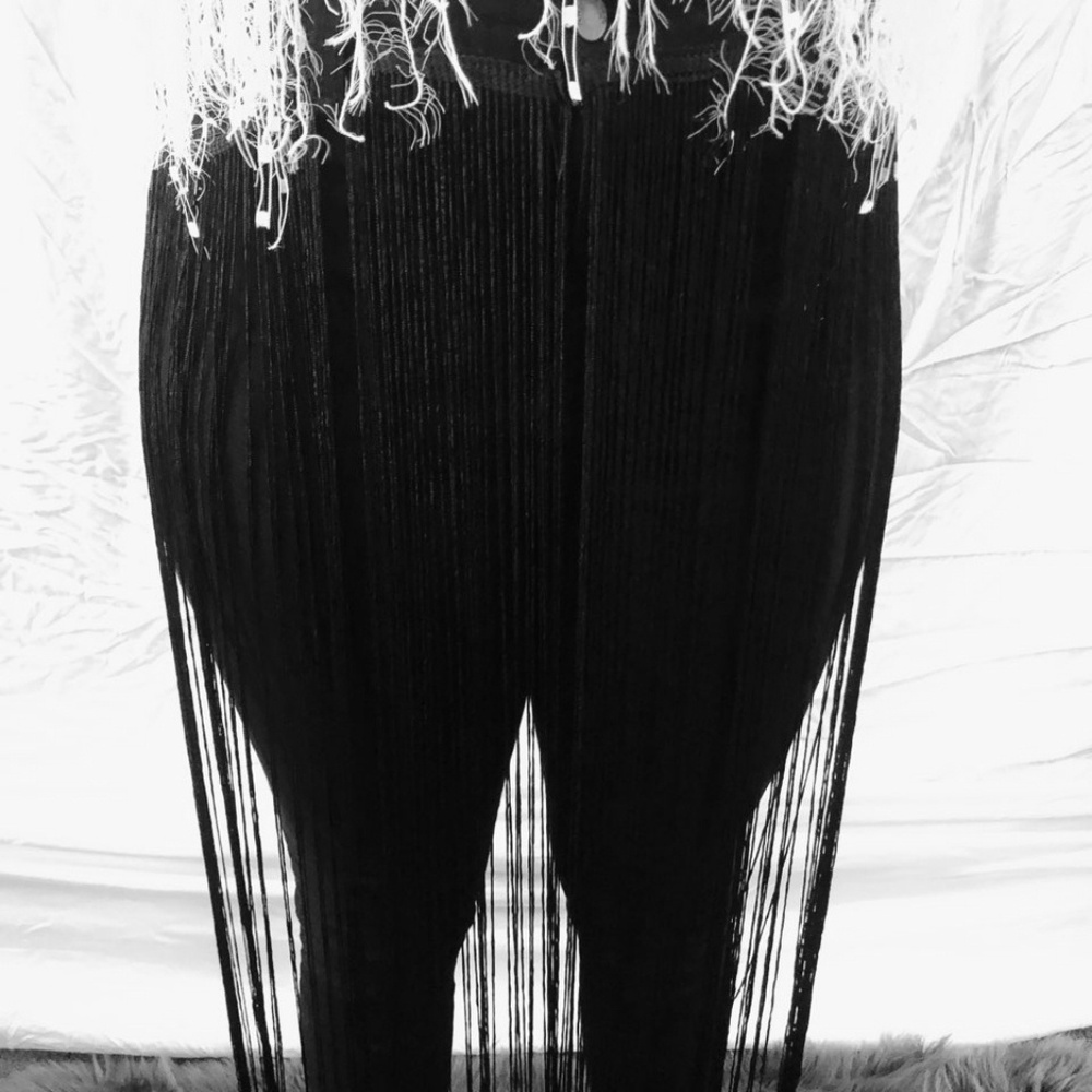 Black fringe jeans
